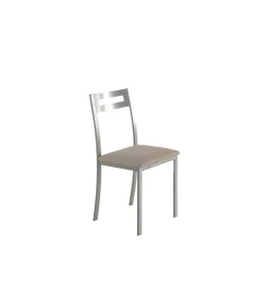 Pack de 4 sillas Clara acabado polipiel beige, 41 x 47 x 86 cm (largo x alto x ancho)