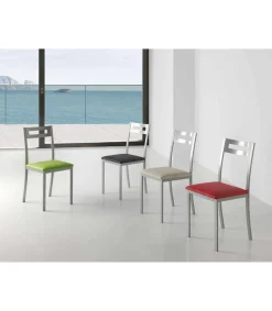 Pack de 4 sillas Clara acabado polipiel morado, 41 x 47 x 86 cm (largo x alto x ancho)