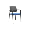 Pack de 4 sillas confidente acabado negro/azul, 55 cm(ancho) 85 cm(altura) 55cm(fondo)