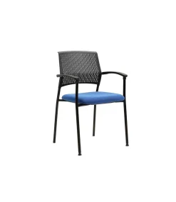 Pack de 4 sillas confidente acabado negro/azul, 55 cm(ancho) 85 cm(altura) 55cm(fondo)
