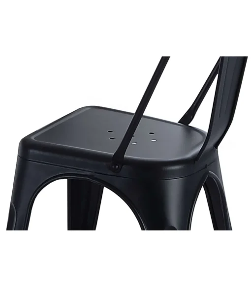 Pack de 4 sillas de comedor Tolix acabado negro, 45 x 45 x 85 cm (ancho x largo x alto)