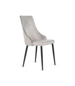 Pack de 4 sillas Imperial velvet color gris, 94 cm (alto) 48 cm (ancho) 57 cm (fondo)