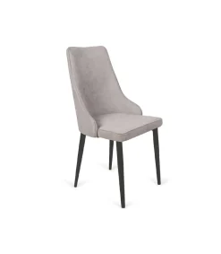 Pack de 4 sillas Imperial Beige con patas metálicas acabado negro 94 cm (alto) 48 cm (ancho) 57 cm (fondo)