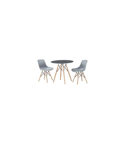 Pack de 4 sillas Jeff acabado gris, 46cm(ancho) 79cm(altura) 52cm(fondo)