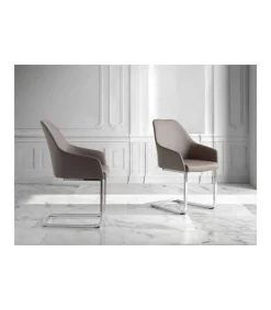 Pack de 2 sillas Lina en color gris topo 55 x 58 x 88/46 cm (largo x ancho x alto)