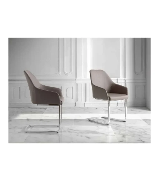 Pack de 2 sillas Lina en color gris topo 55 x 58 x 88/46 cm (largo x ancho x alto)