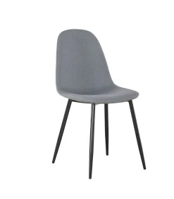 Pack de 4 sillas Md-Hamer tapizadas en textil 100% poliéster gris, 88cm(alto) 54.5cm(ancho) 45cm(largo)