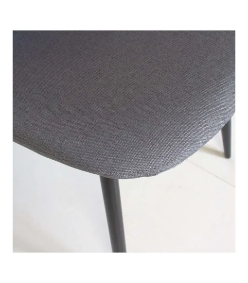Pack de 4 sillas Md-Hamer tapizadas en textil 100% poliéster gris, 88cm(alto) 54.5cm(ancho) 45cm(largo)