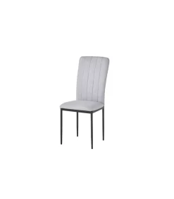 Pack de 4 sillas Md-Trenton tapizadas en tejido gris ceniza, 100cm(alto) 36cm(ancho) 55cm(fondo)