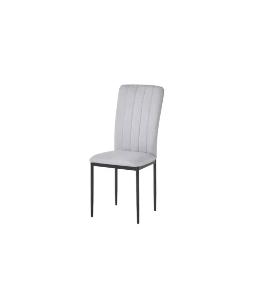 Pack de 4 sillas Md-Trenton tapizadas en tejido gris ceniza, 100cm(alto) 36cm(ancho) 55cm(fondo)