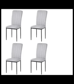 Pack de 4 sillas Md-Trenton tapizadas en tejido gris ceniza, 100cm(alto) 36cm(ancho) 55cm(fondo)