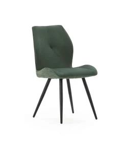 Pack de 2 sillas modelo Adara tapizado textil verde, 91cm(alto) 46cm(ancho) 62cm(largo)