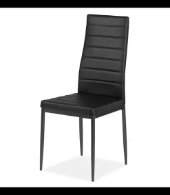 Pack de 6 sillas modelo Daniela tapizadas en polipiel negro, 96cm(alto) 44cm(ancho) 44cm(largo)
