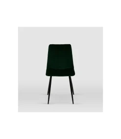 Pack de 4 sillas modelo IRIA tapizadas en terciopelo verde botella, 44cm(ancho ) 88.5cm(altura) 55cm(fondo)