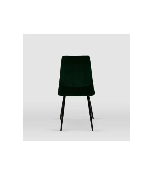 Pack de 4 sillas modelo IRIA tapizadas en terciopelo verde botella, 44cm(ancho ) 88.5cm(altura) 55cm(fondo)