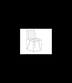 Pack de 4 sillas modelo IRIA tapizadas en terciopelo mostaza, 44cm(ancho ) 88.5cm(altura) 55cm(fondo)
