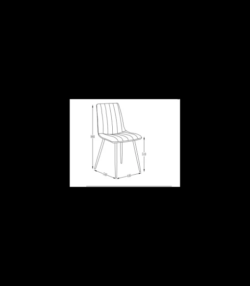 Pack de 4 sillas modelo IRIA tapizadas en terciopelo mostaza, 44cm(ancho ) 88.5cm(altura) 55cm(fondo)