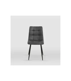 Pack de 4 sillas modelo Ivy tapizadas en microfibra gris pizarra, 51cm(ancho ) 87.5cm(altura) 54cm(fondo)