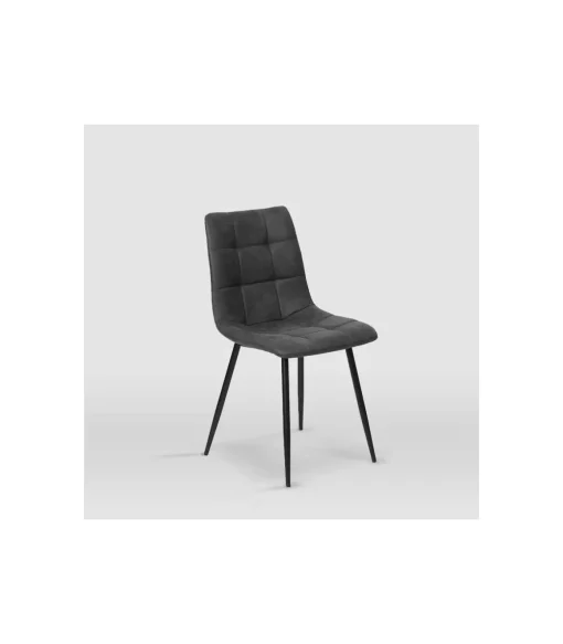 Pack de 4 sillas modelo Ivy tapizadas en microfibra gris pizarra, 51cm(ancho ) 87.5cm(altura) 54cm(fondo)