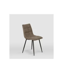 Pack de 4 sillas modelo Ivy tapizadas en microfibra visón, 51cm(ancho ) 87.5cm(altura) 54cm(fondo)