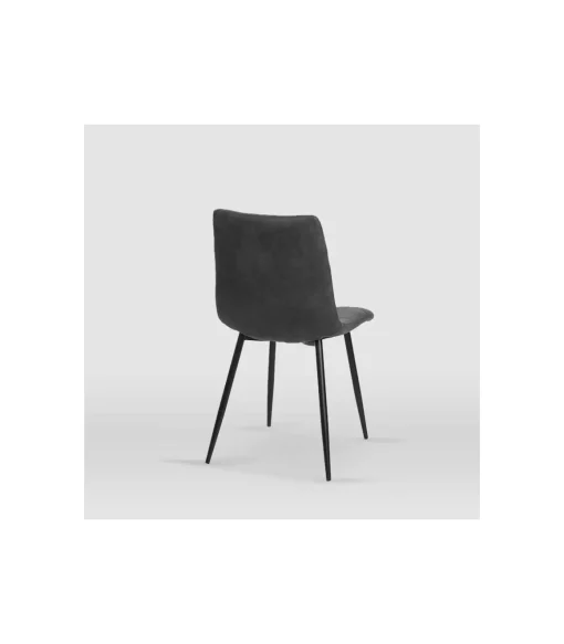 Pack de 4 sillas modelo Ivy tapizadas en microfibra gris pizarra, 51cm(ancho ) 87.5cm(altura) 54cm(fondo)