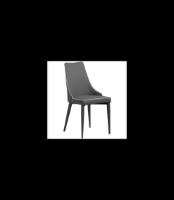 Pack de 2 sillas modelo Paola acabado polipiel gris, 50 x 58 x 92/49 cm (largo x ancho x alto)