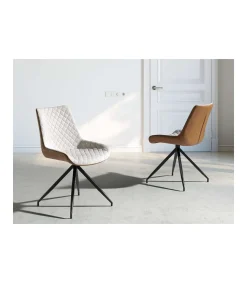 Pack de 2 sillas modelo SABINA acabado beige/marrón, 48 x 62 x 87 cm (largo x ancho x alto)