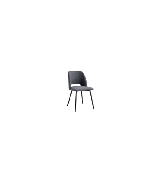 Pack de 2 sillas para cocina o comedor Venus tapizado textil gris/negro, 86cm(alto) 50cm(ancho) 58cm(largo)