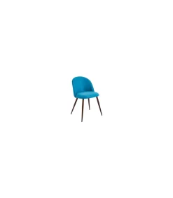 Pack de 2 sillas para cocina o comedor Evora tapizado textil aguamarina/roble oscuro, 78cm(alto) 50cm(ancho) 55cm(largo)