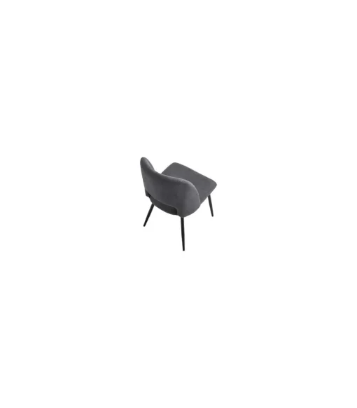 Pack de 2 sillas para cocina o comedor Venus tapizado textil gris/negro, 86cm(alto) 50cm(ancho) 58cm(largo)
