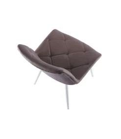 Pack de 4 sillas para cocina o comedor Marlene en símil piel topo/blanco, 85 cm(alto)53 cm(ancho)61 cm(largo)