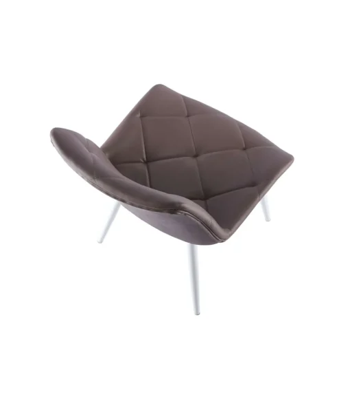 Pack de 4 sillas para cocina o comedor Marlene en símil piel topo/blanco, 85 cm(alto)53 cm(ancho)61 cm(largo)