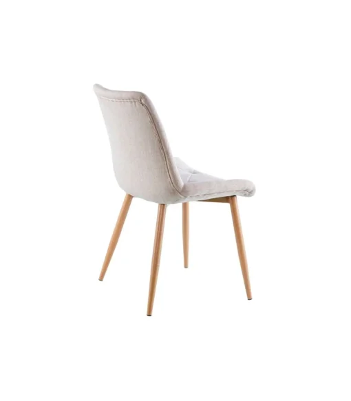 Pack de 4 sillas para cocina o comedor Marlene tapizado textil beige/roble, 85 cm(alto)53 cm(ancho)61 cm(largo)