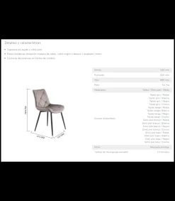Pack de 4 sillas para cocina o comedor Marlene tapizado textil beige/roble, 85 cm(alto)53 cm(ancho)61 cm(largo)