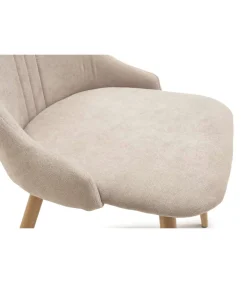 Pack de 4 sillas para cocina o comedor Diego tapizado textil beige, 91cm(alto) 50cm(ancho) 57cm(fondo)