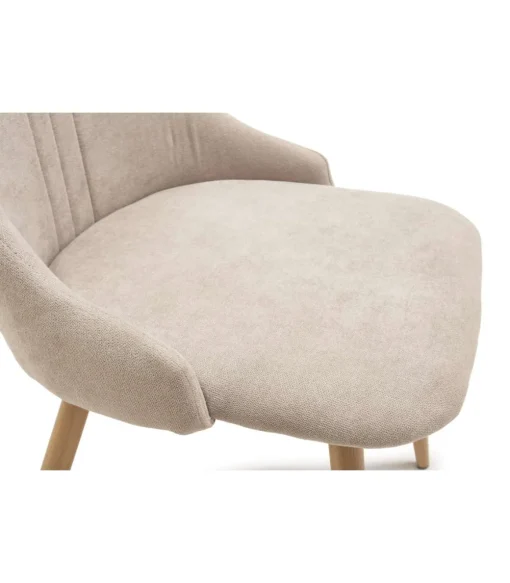 Pack de 4 sillas para cocina o comedor Diego tapizado textil beige, 91cm(alto) 50cm(ancho) 57cm(fondo)