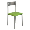 Pack de 4 sillas Rocío tapizado en polipiel verde, 41 x 47 x 86 cm (largo x ancho x alto)