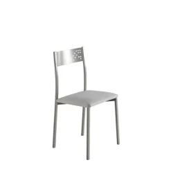 Pack de 4 sillas Rocío tapizado en polipiel blanco, 41 x 47 x 86 cm (largo x ancho x alto)