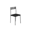 Pack de 4 sillas Rocío tapizado en polipiel negro, 41 x 47 x 86 cm (largo x ancho x alto)