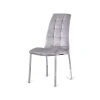 Pack de 4 sillas San Sebastián tapizada en tejido velvet gris claro. 96 cm (alto) 42 cm (ancho) 55 cm (fondo)