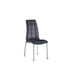 Pack de 4 sillas San Sebastián tapizada en tejido velvet gris oscuro. 96 cm (alto) 42 cm (ancho) 55 cm (fondo)