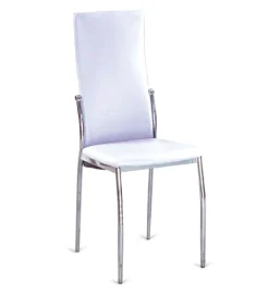 Pack de 6 sillas Segovia en polipiel blanco, 42 cm(ancho ) 98 cm(altura) 49 cm(fondo)