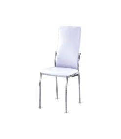 Pack de 6 sillas Segovia en polipiel blanco, 42 cm(ancho ) 98 cm(altura) 49 cm(fondo)