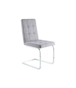 Pack de 4 sillas Vanity para Salon o Cocina, tapizado gris, 93 cm(alto)45 cm(ancho)58 cm(fondo).