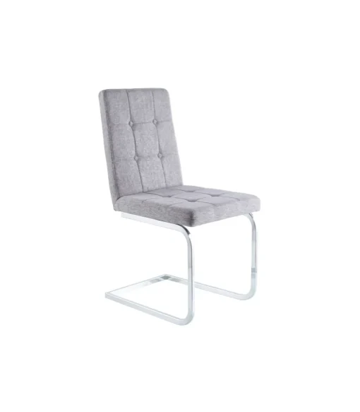 Pack de 4 sillas Vanity para Salon o Cocina, tapizado gris, 93 cm(alto)45 cm(ancho)58 cm(fondo).
