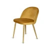 Pack de 4 sillas Zaragoza velvet dorado, 75 cm (alto) 45 cm (ancho) 54 cm (fondo)