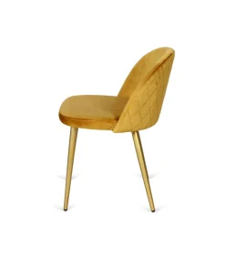 Pack de 4 sillas Zaragoza velvet dorado, 75 cm (alto) 45 cm (ancho) 54 cm (fondo)