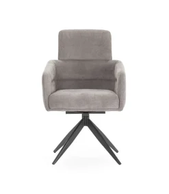 Pack de 2 sillones giratorios modelo Maggie tapizado textil gris oscuro, 93cm(alto) 58cm(ancho) 63cm(largo)