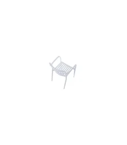 Pack de 4 sillones Ivone para salón, cocina o terraza acabado blanco, 81cm(alto) 55.5cm(ancho) 57.5cm(fondo).