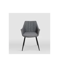 Pack de 2 sillones modelo Renata tapizados en textil gris piedra, 57cm(ancho ) 83.5cm(altura) 58.5cm(fondo)